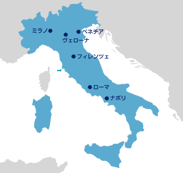 イタリアの地図からホテルを探す